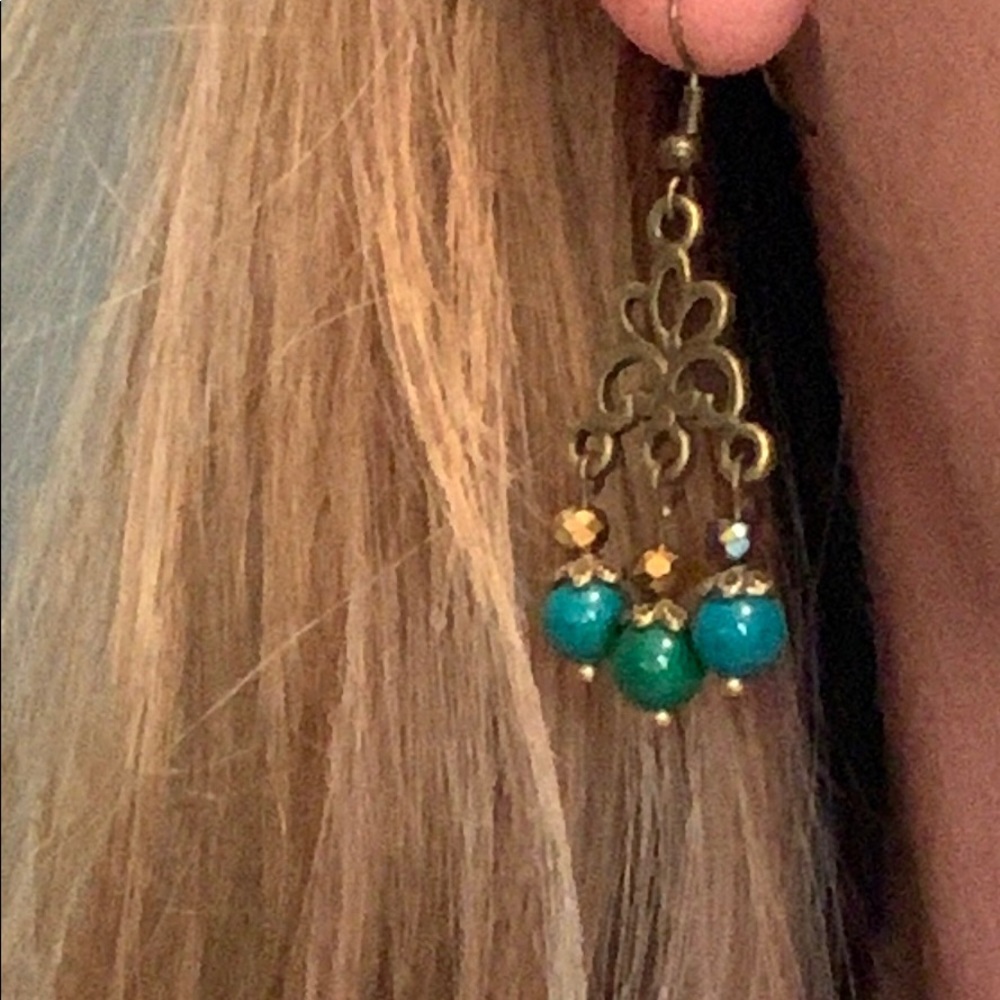 21075 Chrysocolla (green) earrings